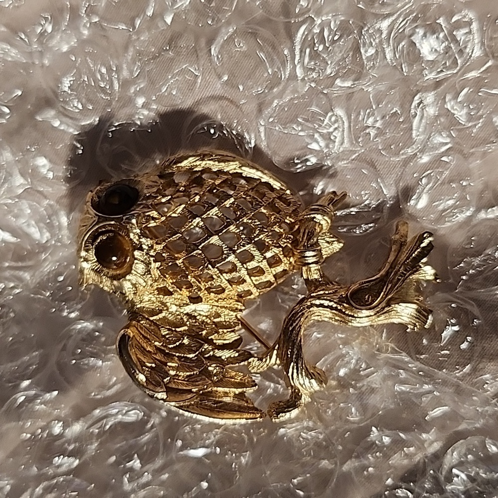 Vintage signed Napier Owl brooch
